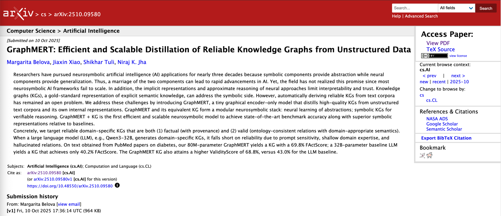 GraphMERT arXiv teaser